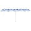 vidaXL Ručne zaťahovacia markíza s LED 500x300 cm modrá a biela