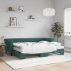 vidaXL Rozkladacia denná posteľ s matracmi tmavozelená 80x200 cm zamat