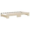 vidaXL Rozkladacia denná posteľ so zásuvkami krémová 90x200 cm látka