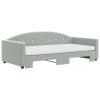 vidaXL Rozkladacia denná posteľ s matracmi bledosivá 100x200 cm zamat