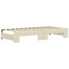 vidaXL Rozkladacia denná posteľ s matracmi krémová 90x200cm umelá koža