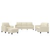 vidaXL 4-miestna sedacia súprava s vankúšmi krémová umelá koža