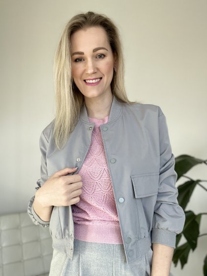 Sivá bomber bunda