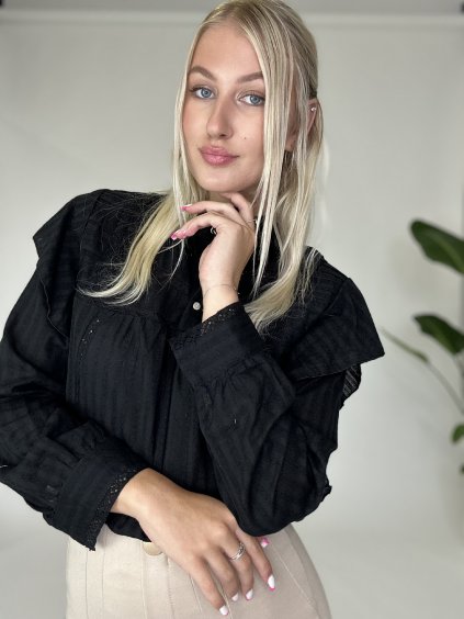 Čierna bavlnená košeľa CULTA