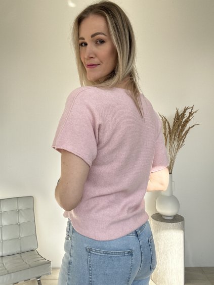 Pletený top ružový