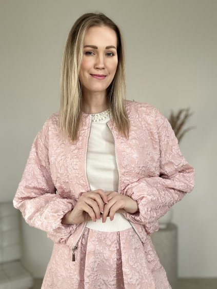 Modrá štruktúrovaná bunda