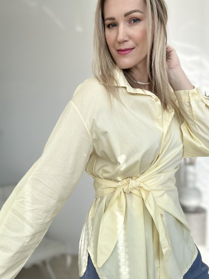 Bavlnená košeľa s viazaním