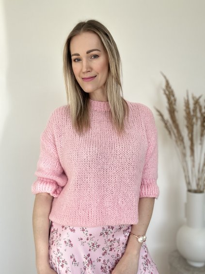 Pletený top ružový