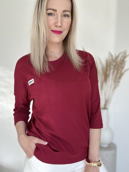 Tenšia bordová mikina