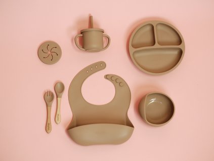 Dětské silikonové nádobí munn.- cookie brown