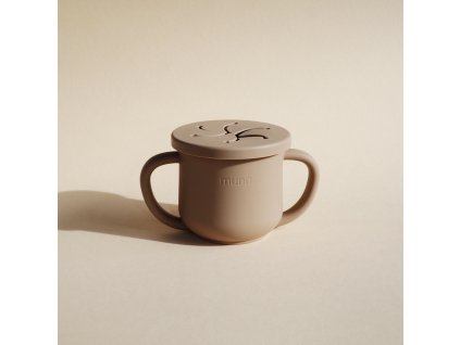 Snack cup vrchnáčik na pohárik munn. - cookie brown