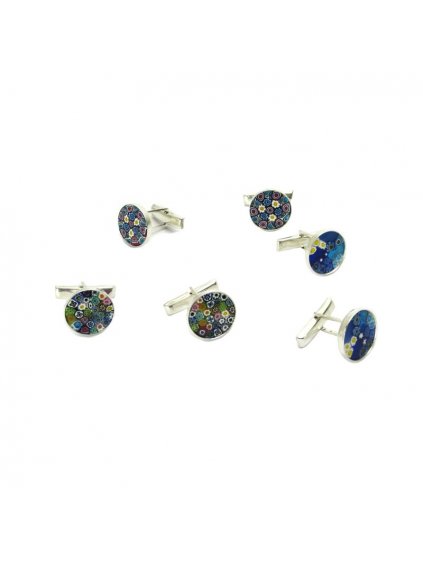 sterling silver cufflinks diam15 mm made with murrina available in assorted colours (1)