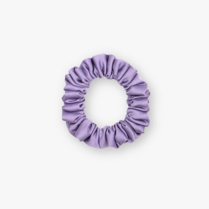 Úzká saténová scrunchie gumička - Levandulová matná