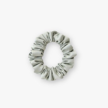 Úzká saténová scrunchie gumička - Mentolová matná