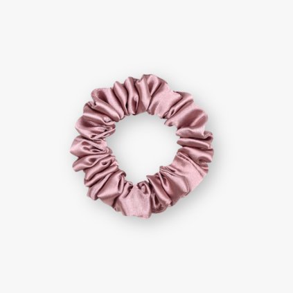 Úzká scrunchie gumička - Starorůžová