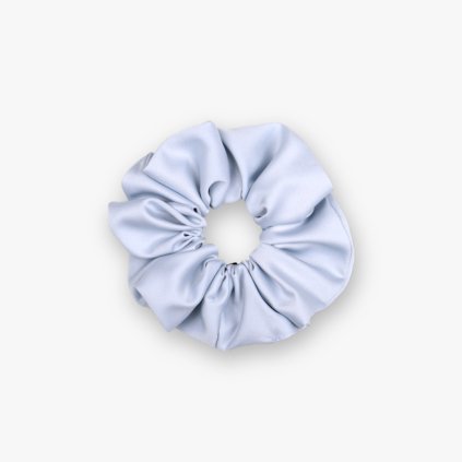 Saténová scrunchie gumička - Světle modrá matná