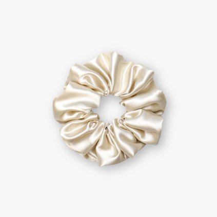 Saténová scrunchie gumička - Champagne
