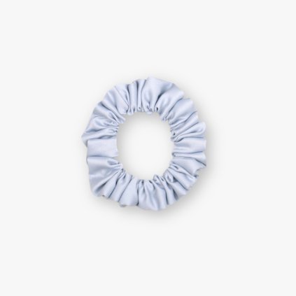 Úzká scrunchie gumička - Světle modrá matná