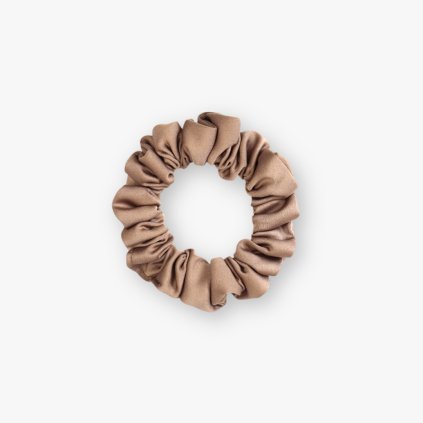Úzká saténová scrunchie gumička - Pekan