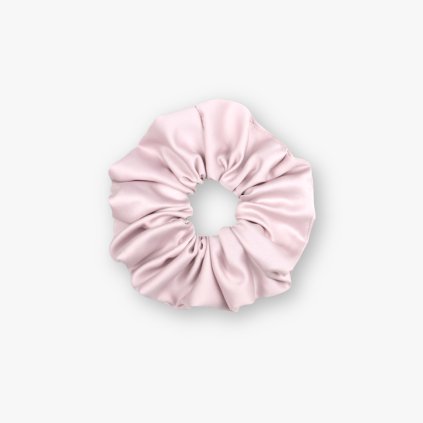 Saténová scrunchie gumička - Pudrově růžová matná