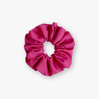 Saténová scrunchie gumička - Fuchsia