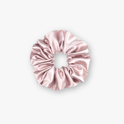 Saténová scrunchie gumička - Pudrově růžová