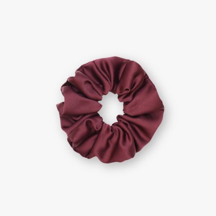 Saténová scrunchie gumička - Bordó matná