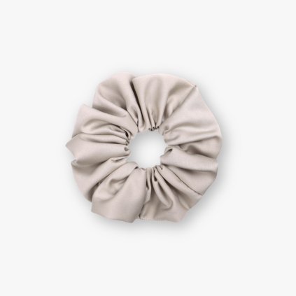 Saténová scrunchie gumička - Krémová matná