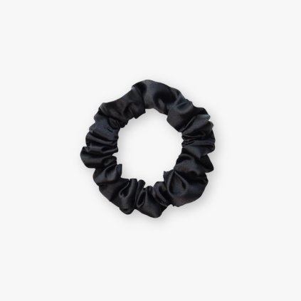 Úzká scrunchie gumička - Černá