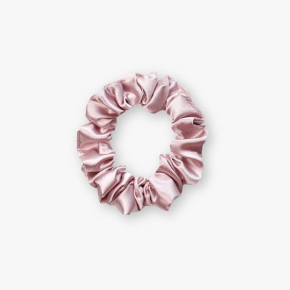 Úzká scrunchie gumička - Pudrově růžová