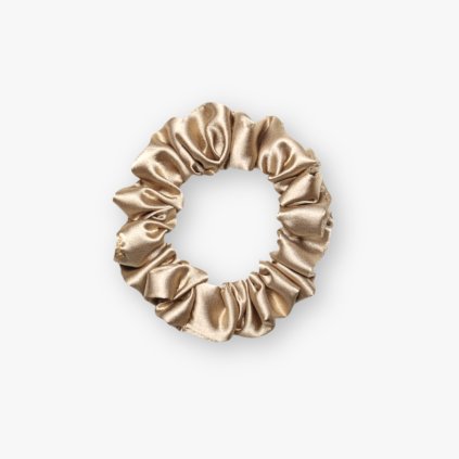 Úzká scrunchie gumička - Zlatá