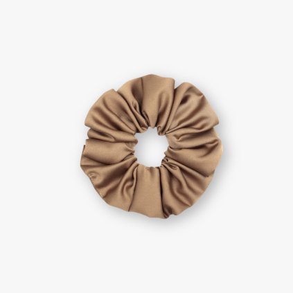 Saténová scrunchie gumička - Pekan