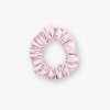 Úzká saténová scrunchie gumička - Pudrově růžová matná