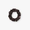 Úzká saténová scrunchie gumička - Čokoládová lesklá