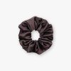 Saténová scrunchie gumička - Čokoládová lesklá