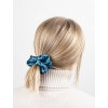 Saténová scrunchie gumička - Petrolejová