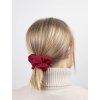 Saténová scrunchie gumička - Rudá matná