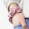 Úzká scrunchie gumička - Pudrově růžová 4 ks