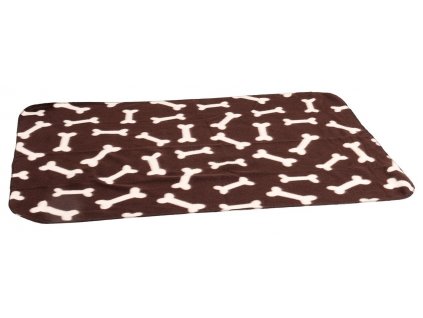 Karlie Fleecová deka hnědá kost 100x70cm