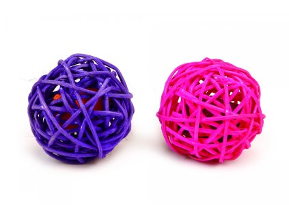 BZ RATTAN CATTOY BALL CATNIP PURP PNK 2X 2302202111163538819