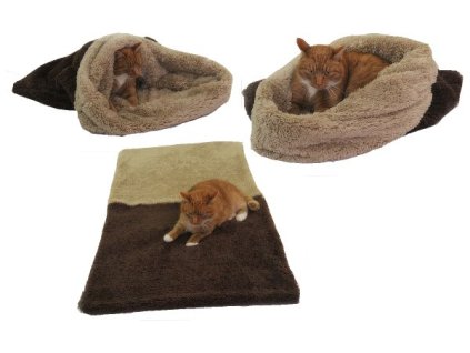 Pelisek pro kocky XL DE LUXE tmave hneda bezova 2411201713581610428