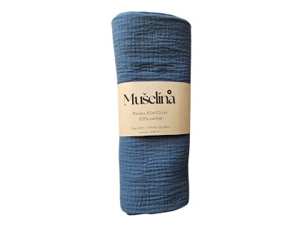 Mušelínová zavinovací plena/dusty blue