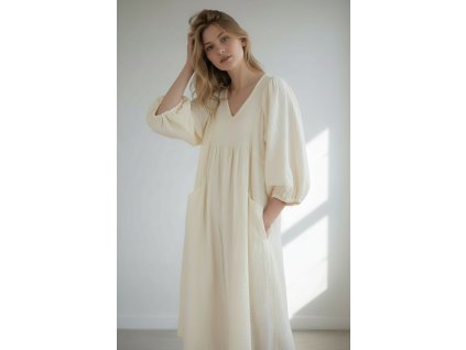 Mušelínové šaty Ema/cream