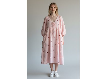 Mušelínové šaty Ema Bow/hearts