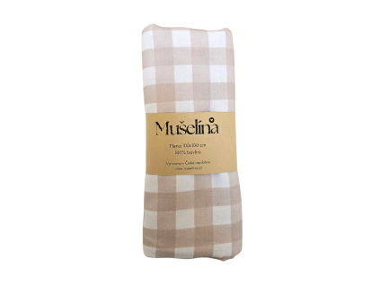 Mušelínová zavinovací plena/gingham