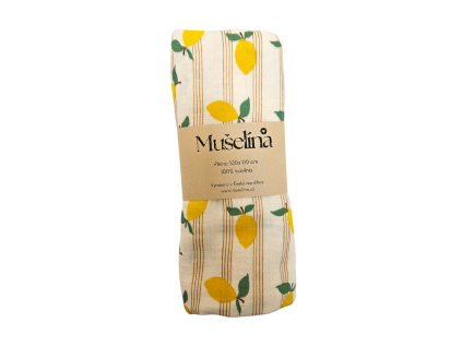 Mušelínová zavinovací plena/retro lemon