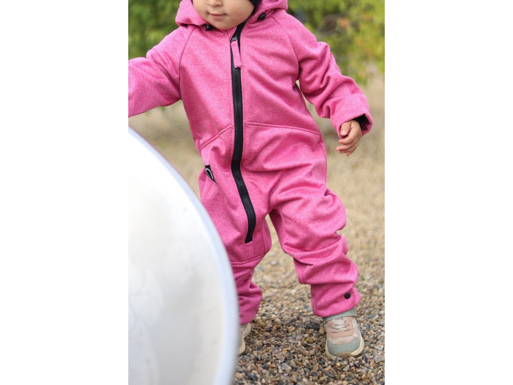 Softshellová kombinéza růžový melír