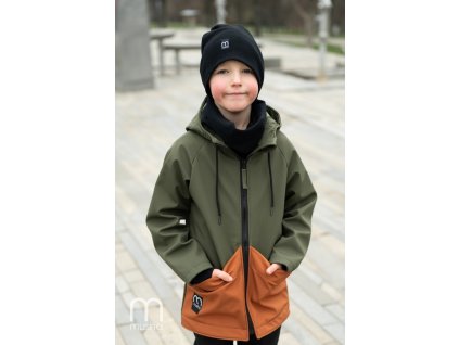 podzimní bunda softshellová kluk skořice khaki 1