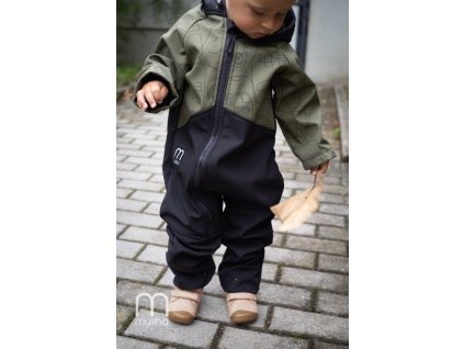 podzimní jarní softshellový overal khaki černá auta 1