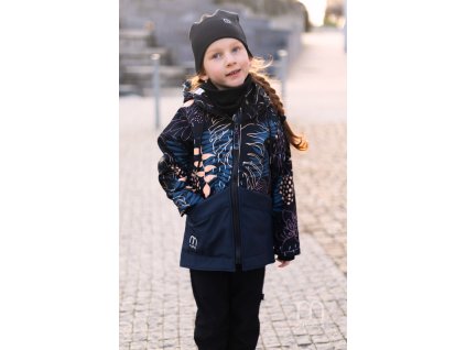 dívčí dětská bunda květy tmavé stahování v pase 2